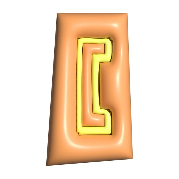 Signo entre paréntesis cuadrados png alfabetos 3D ilustración fondo transparente