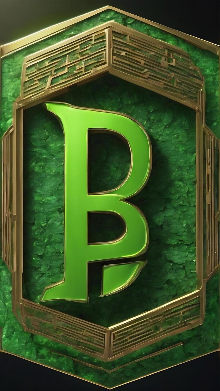 Foto el signo psi la letra psi el símbolo del alfabeto griego el hexágono verde
