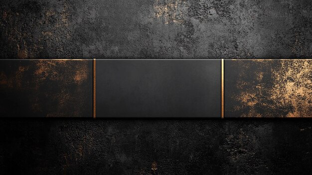 Signo rectangular negro en una superficie de textura gris
