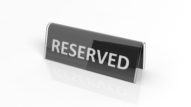 Signo de reserva brillante negro aislado sobre fondo blanco.