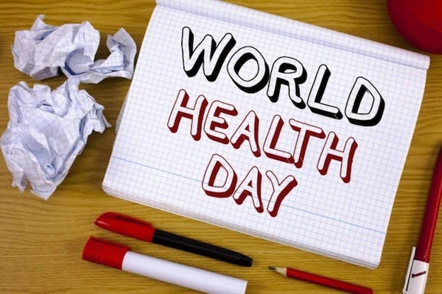 Signo de texto que muestra el Día Mundial de la Salud Foto conceptual Fecha especial para actividades saludables Cuidado