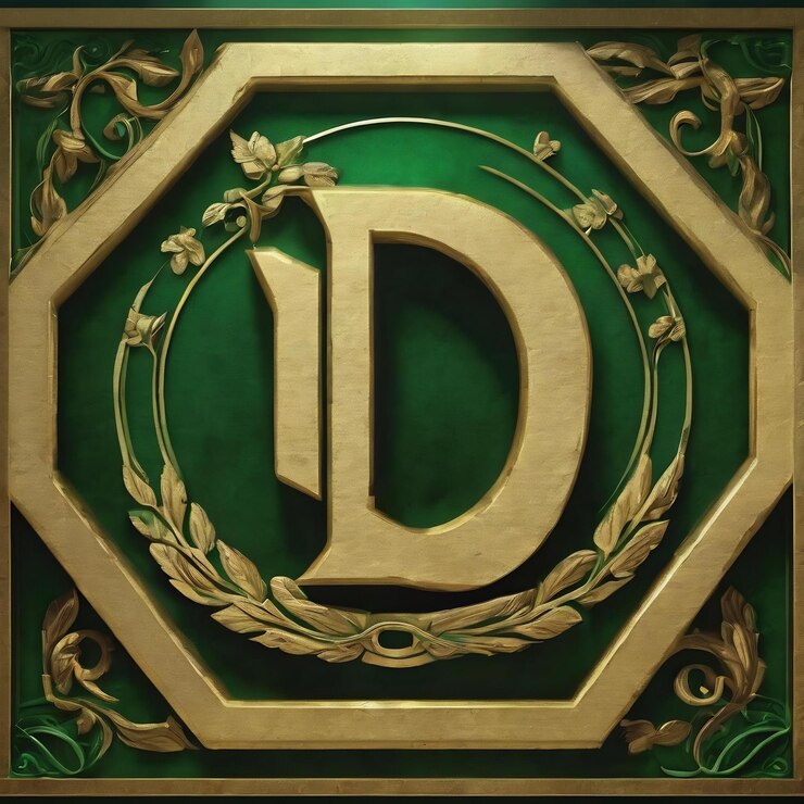 Foto signo upsilon letra upsilon alfabeto griego símbolo hexágono verde