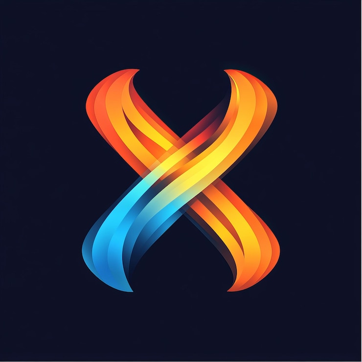 Foto un signo de x colorido que dice x en él
