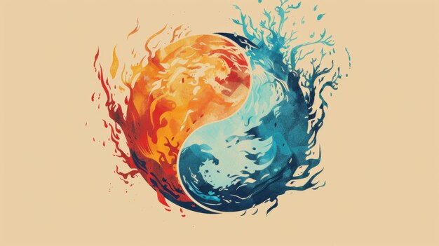 Signo Yin con Fuego y Agua