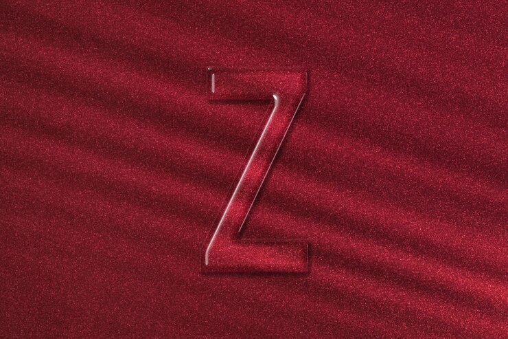Foto signo zeta. letra zeta, símbolo del alfabeto griego, fondo rojo