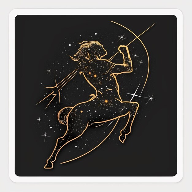 Foto signo zodiacal do zodíaco touro em um fundo preto generativo ai