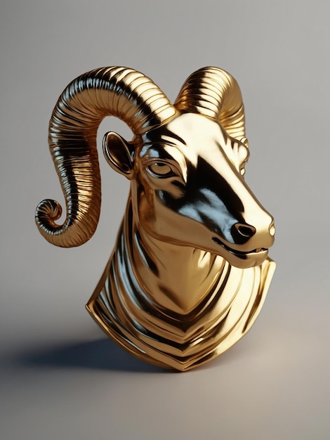 El signo del zodiaco Aries hecho de oro puro