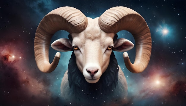 Signo del zodiaco Aries luna llena hermoso fondo del universo