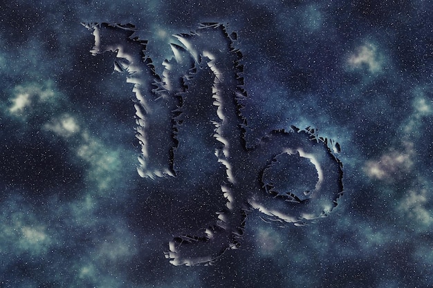 Signo del zodiaco Capricornio, fondo del cielo nocturno, símbolo del horóscopo