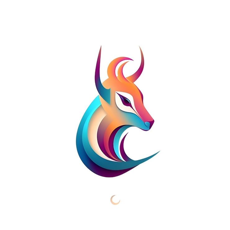 Foto signo del zodiaco capricornio ilustración vectorial sobre fondo blanco