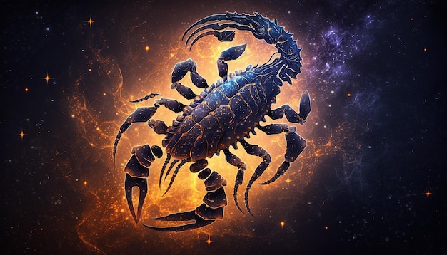 Signo del zodiaco Escorpión en el fondo del espacio IA generativa