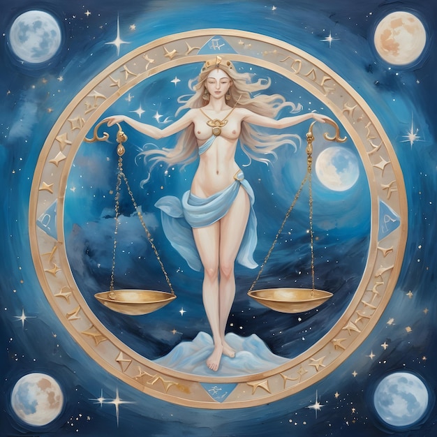 signo del zodiaco Libra una pintura de una mujer