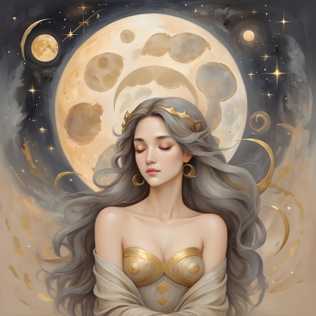 Foto signo del zodiaco piscis un dibujo de una mujer piscis