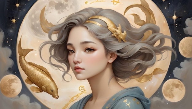 signo del zodiaco Piscis un dibujo de una mujer Piscis