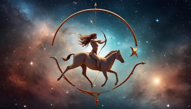 Signo del zodiaco Sagitario hermoso fondo del universo