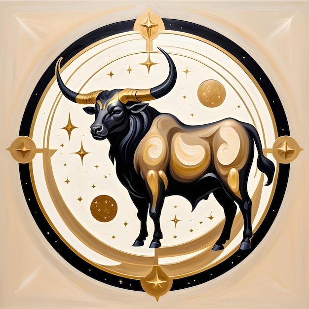 signo del zodiaco Tauro un toro con una estrella en la parte superior