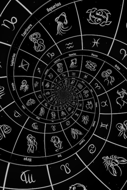 Foto signos del zodiaco horóscopo fondo concepto de fantasía y misterio