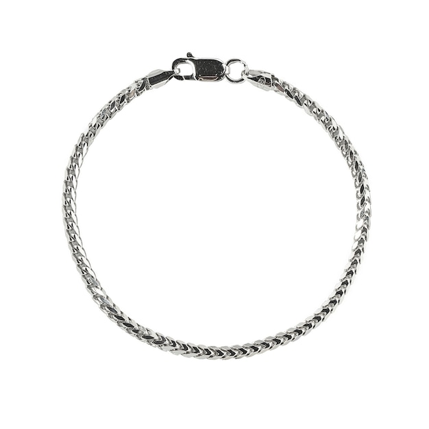 Silber Goldschmuck Kette Armband Halskette isoliert auf weißem Hintergrund