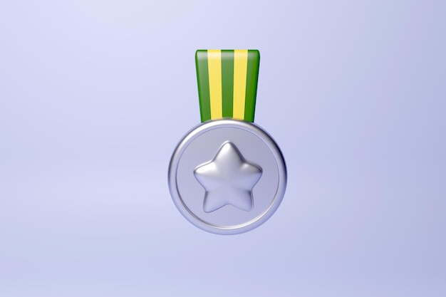 Silbermedaille im 3D-Rendering-Design.