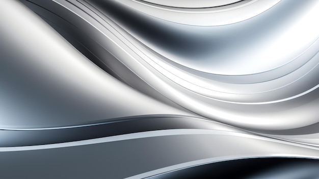 Silberner Hintergrund mit einer glatten und fließenden Textur. Ein elegantes und futuristisches Bild für Text oder Grafiken