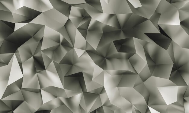 Silberner polygonaler abstrakter Hintergrund - 3D-Rendering