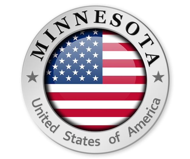 Silbernes Abzeichen mit Minnesota- und USA-Flagge