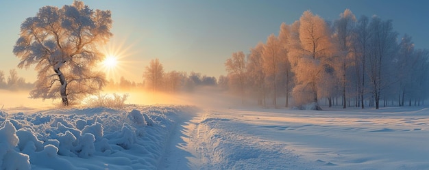 Una silenciosa mañana de invierno con hielo en el fondo