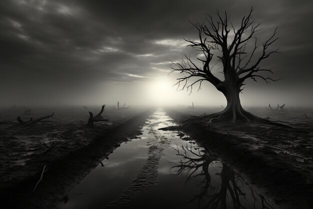 Foto silent echoes grey dreamscape (ecos silenciosos, paisagem de sonhos cinza)