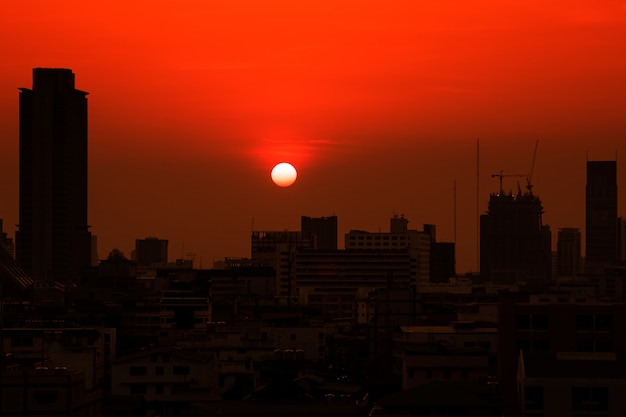 Silhouette Bangkok Stadtgebäudeturm