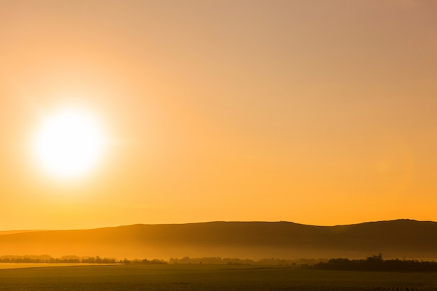 Silhouette der Berge. Schöne Landschaft der wilden Natur. Wald am Hang der Berge