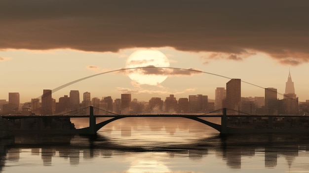 Silhouette der Brücke hochauflösende fotografische kreative Bild