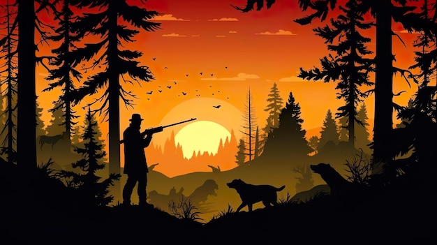 Silhouette der Jagd