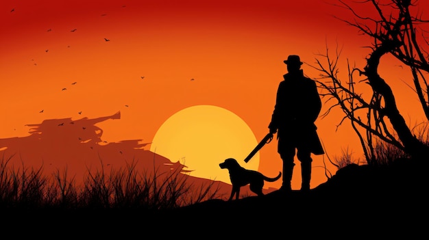 Silhouette der Jagd