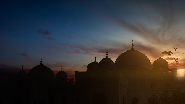 Silhouette der Moschee