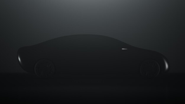 Foto silhouette des concept cars nicht erkennbare limousine themen der automobilindustrie