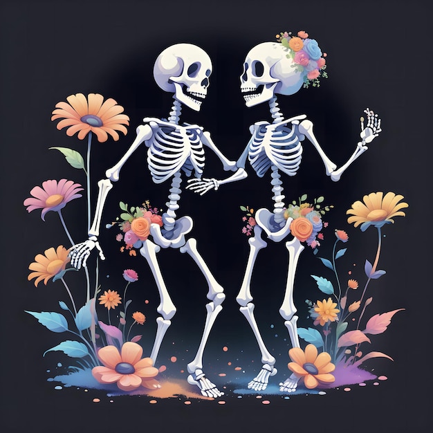 Foto silhouette des skeletts