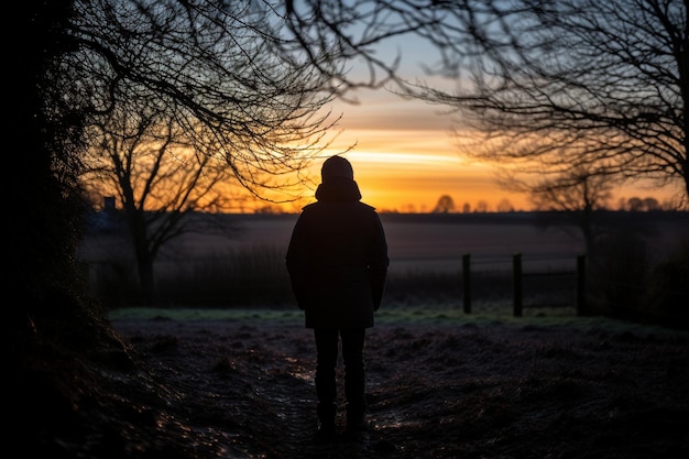 Silhouette des Sonnenuntergangs