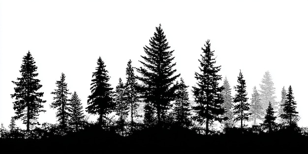 Silhouette des Waldes