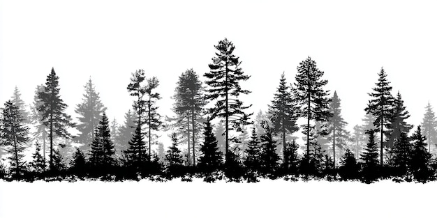 Silhouette des Waldes