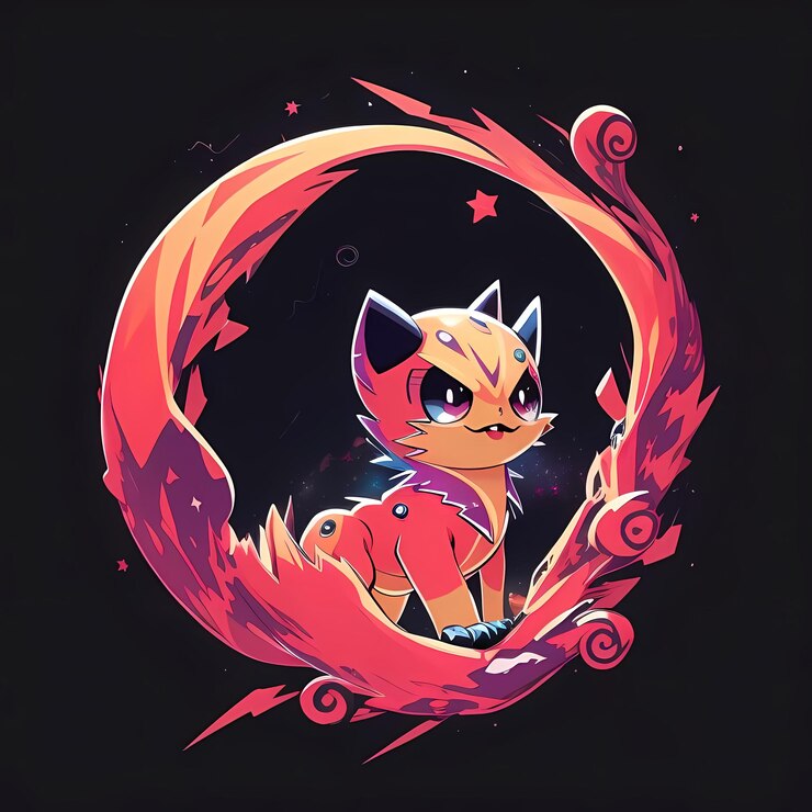 Foto silhouette design monsterinspired pokemon em uma camiseta estilo vetor de raios elétricos coloridos