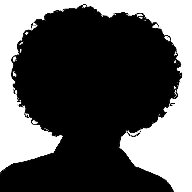Silhouette einer erwachsenen Frau Weiblicher Avatar Ikon für soziale Netzwerke Isolierte Illustration