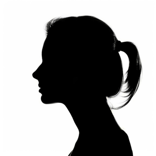 Silhouette einer jungen Frau, anonymes Profilporträtbild, Social-Media-Avatar