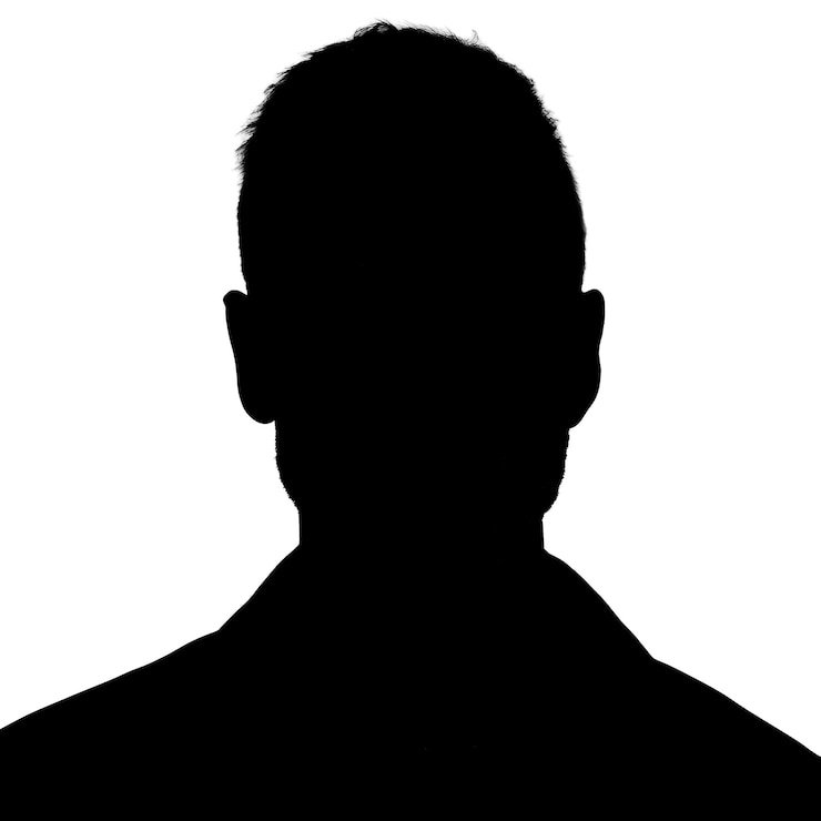 Foto silhouette eines erwachsenen mannes männlicher avatar für soziale medien illustration isoliert