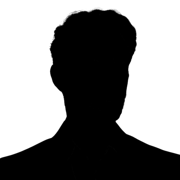 Silhouette eines erwachsenen Mannes männlicher Avatar für soziale Medien Illustration isoliert
