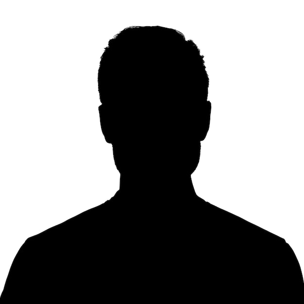 Silhouette eines erwachsenen Mannes männlicher Avatar für soziale Netzwerke Illustration isoliert