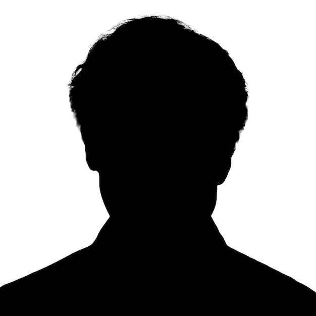 Silhouette eines erwachsenen Mannes männlicher Avatar Social-Media-Ikonen Isolierte Illustration