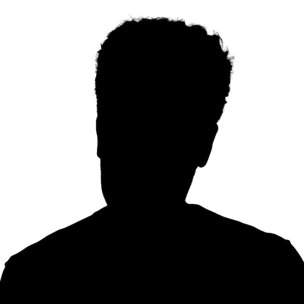 Silhouette eines erwachsenen Mannes männlicher Avatar Social-Media-Ikonen Isolierte Illustration