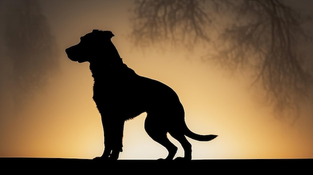 Foto silhouette eines hundes