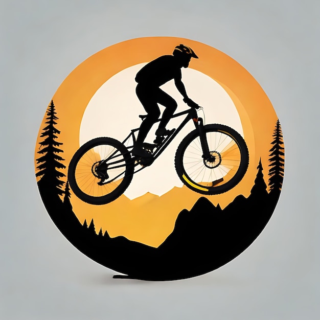 Silhouette für ein Mountainbike-Abstieg