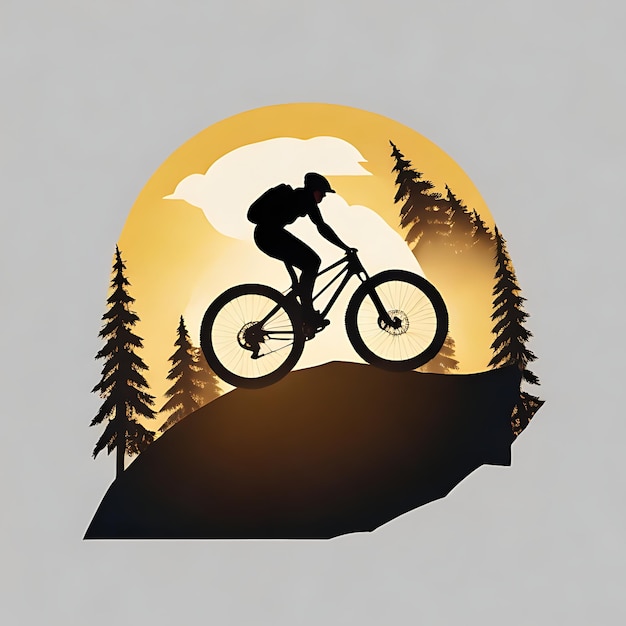 Silhouette für ein Mountainbike-Abstieg